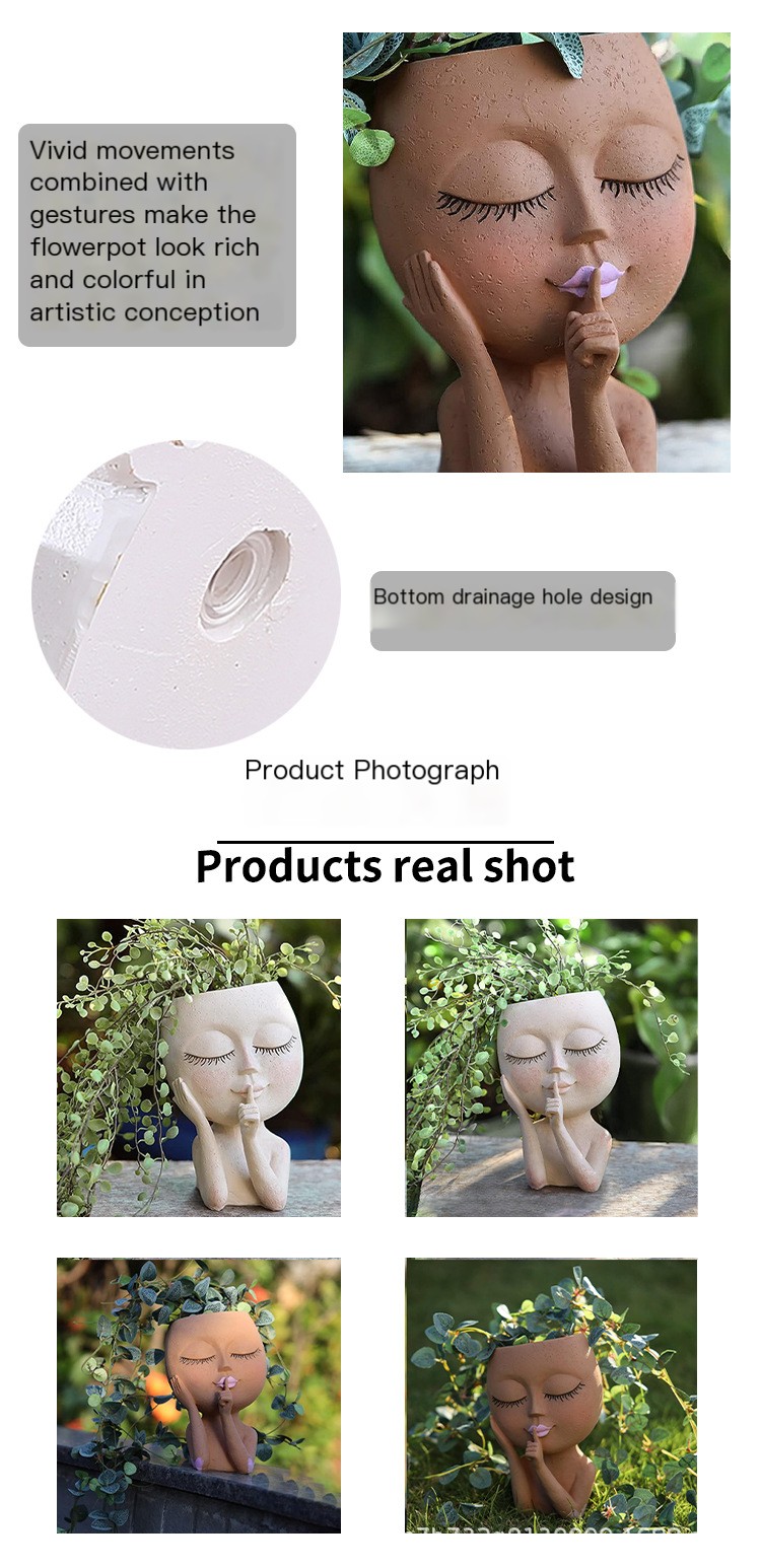 Resin Flower Pot White