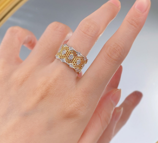 Vintage Diamond Wide Lace Ring Image 2