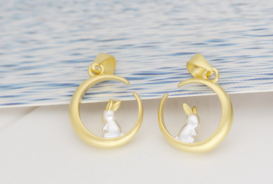 Moon Rabbit Pendant Necklace
