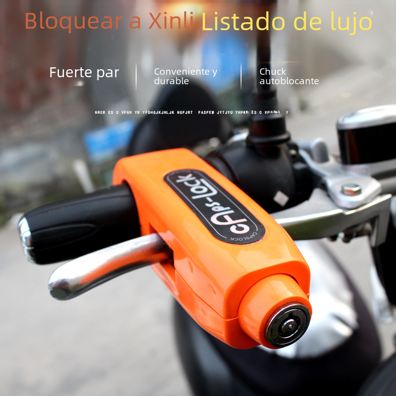 Factory direct motorcycle lock handle anti-theft lock handlebar horn lock electric car lock grip caps lock image