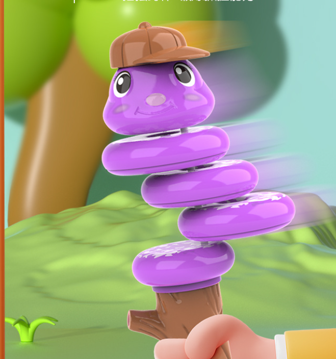 Whistling Spinning Caterpillar - Pink