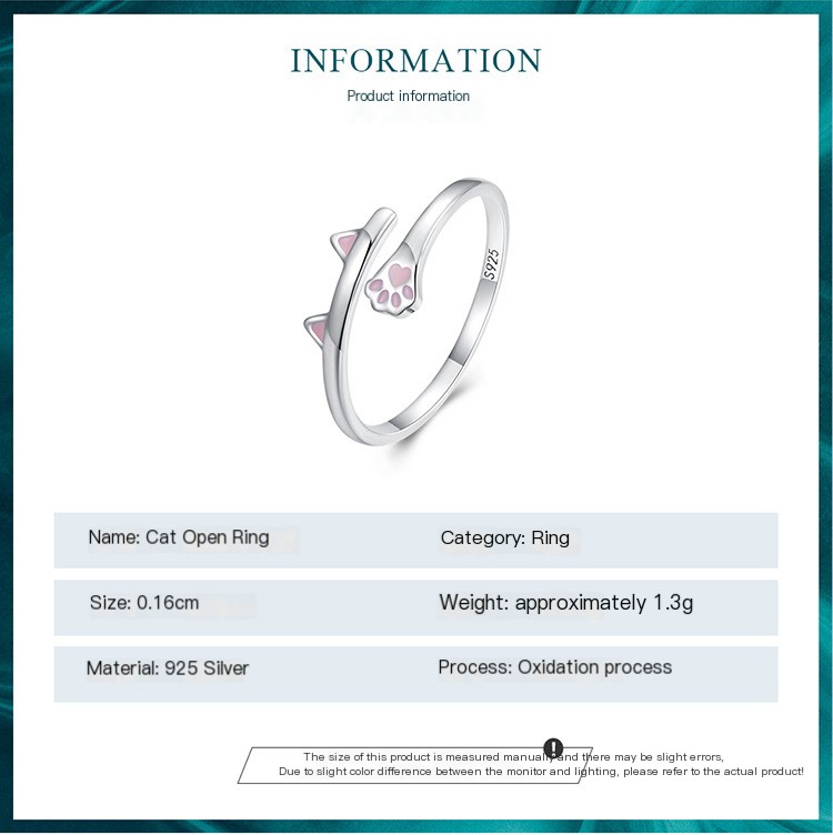 Silver Cat Paw Ring 2