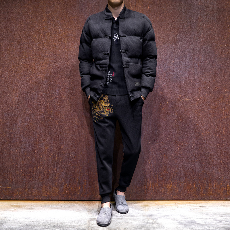 Chinese style cotton 2 piece suit image