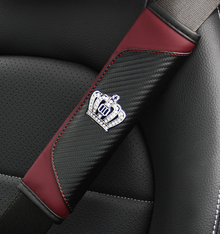 High Quality Diamond Crown Car Seat Belt Cover Shoulder Pad Handbrake Gear Lever Interior Accessories