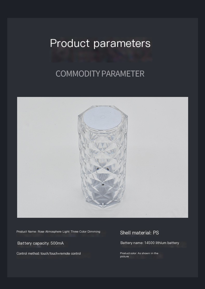 LED Touch Decorative Water Droplet Crystal Lamp