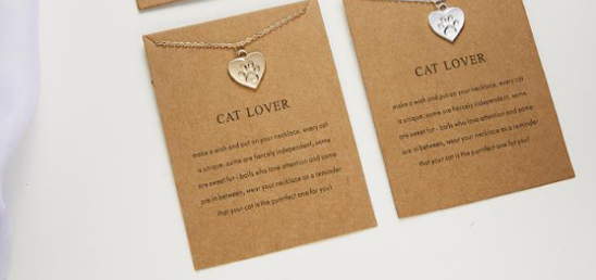 Elegant Display of Cat Paw Heart Necklace
