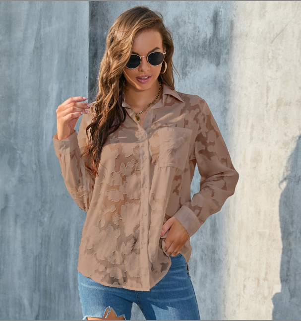Chiffon Shirt Coffee Color
