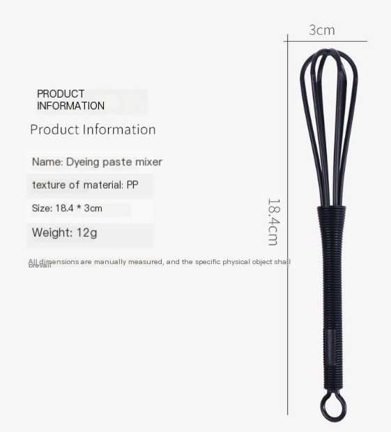 Plastic hair cream, hair dye, mixing stick, hair dye brush, salon styling tools, professional barber accessories