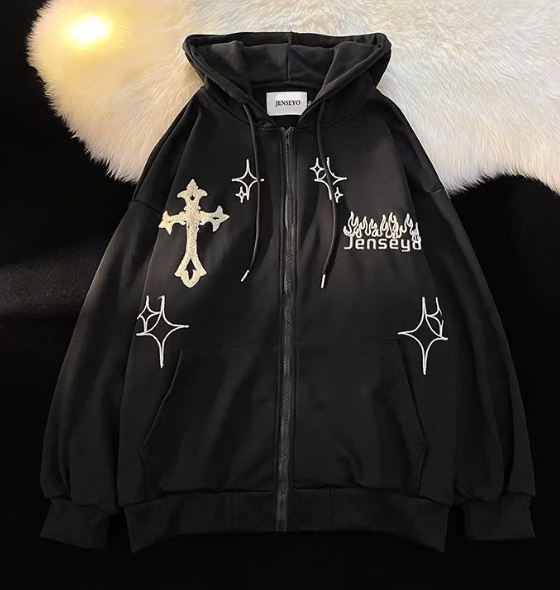 Sudadera de Manga Larga Chaqueta de Hip Hop para Estudiantes para Mujeres