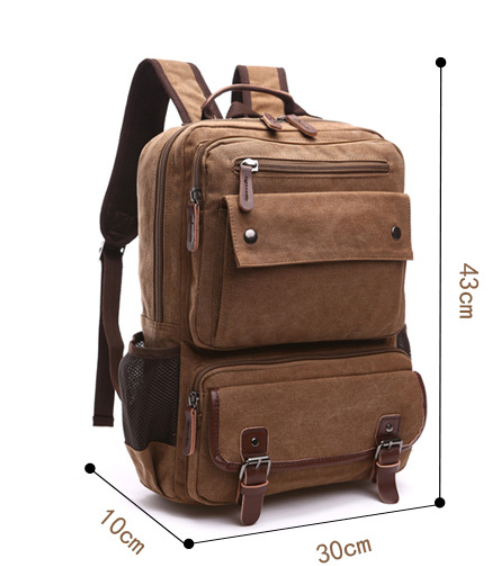 Fashionable Multi-Pocket Canvas Backpack