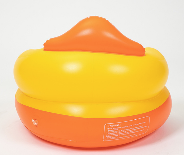 Wholesale thickened inflatable yellow duck child seat infant inflatable seat baby learning sofa