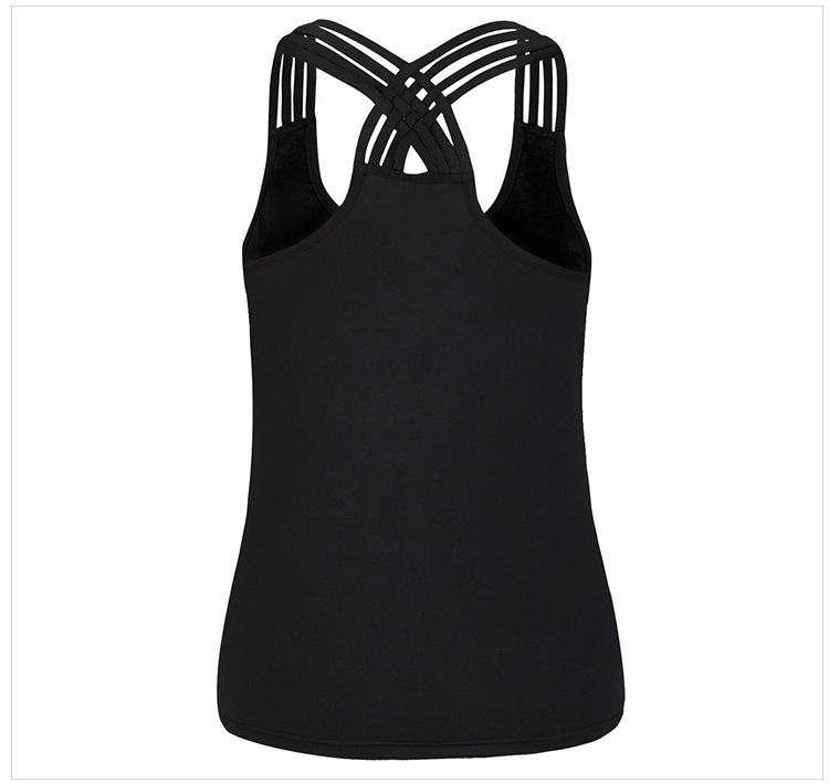 Cross-back tank top side view