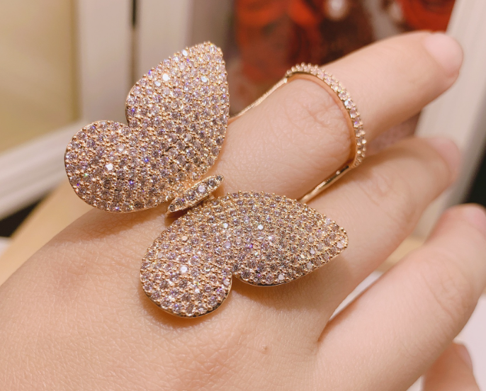 Butterfly Ring White Color