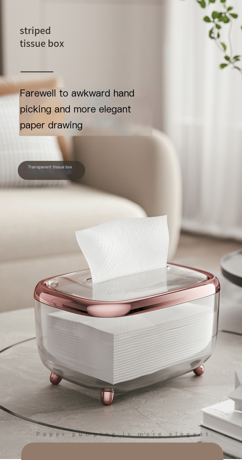 Wipe and Tissue Box in Rose Gold
