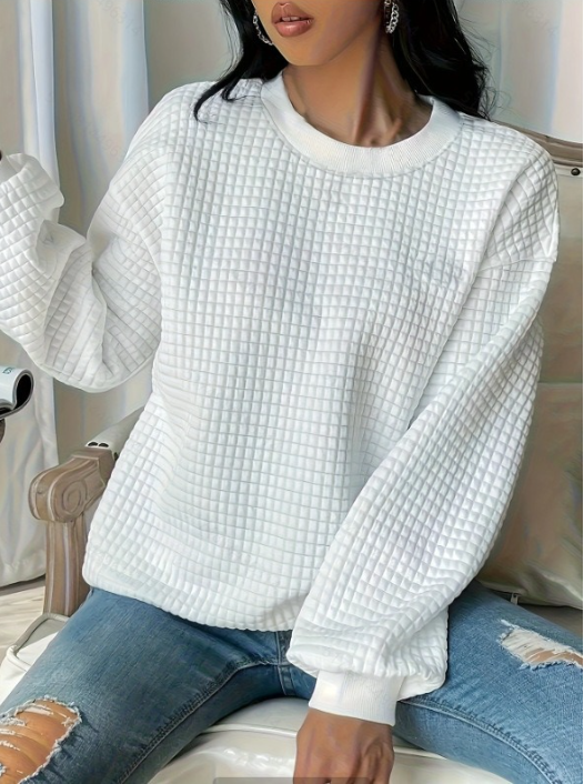Women's Waffle Sweater Image 2