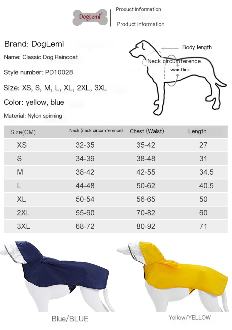 Dog in Yellow Raincoat