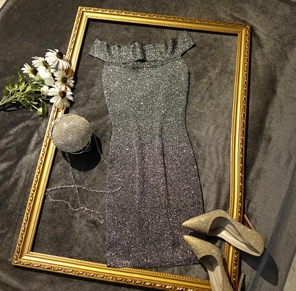 One-Shoulder Mini Dress Blue