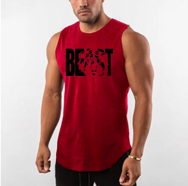 Round Neck High-Slit Sports Vest Image 4