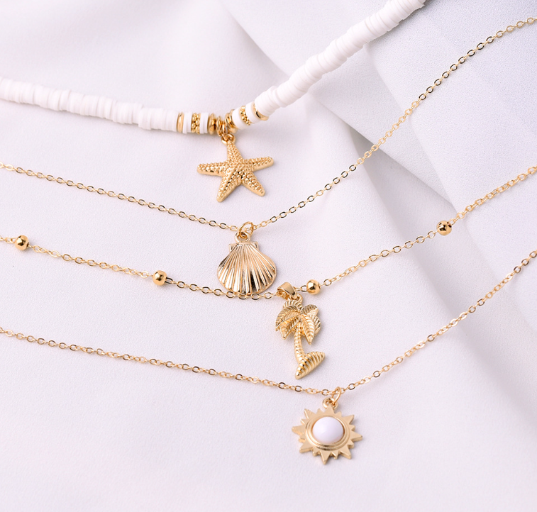 Soft Clay Starfish Shell Pendant Necklace Image 3