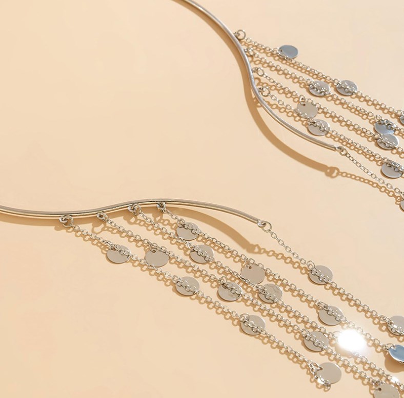 Cascading Medal Necklace Details