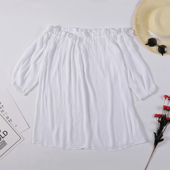Bamboo Cotton Beach Cover-Up in Lake Blue