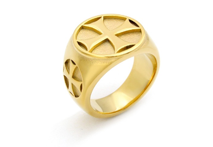 Bague croix punk rétro