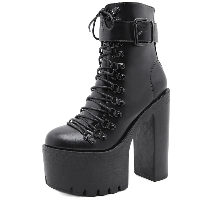 Chunky Heel Waterproof Platform Ankle Boots 4