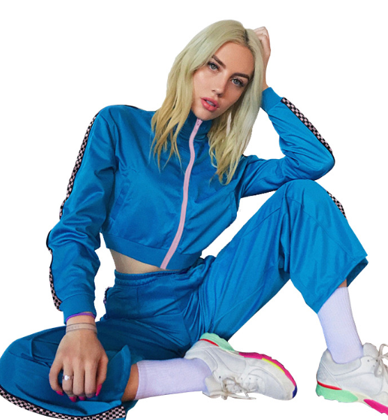 Zippered Hoodie Suit Image 1