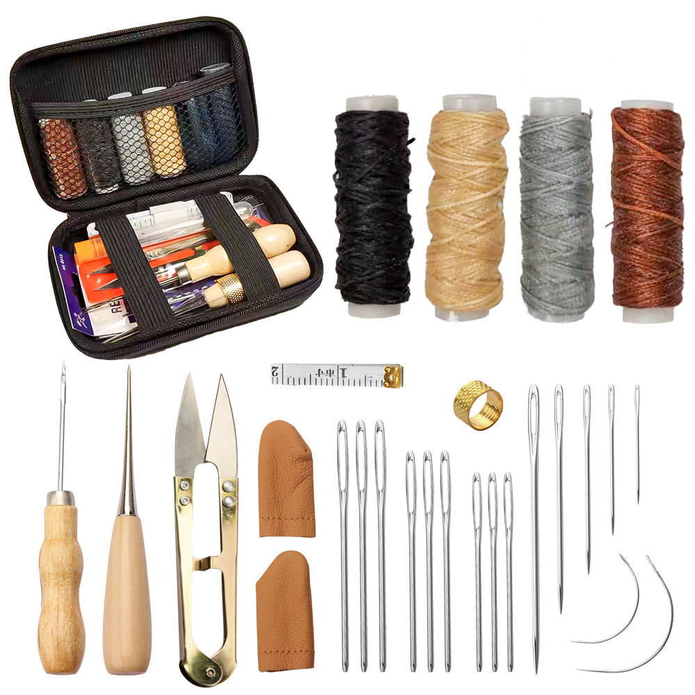 Needle and Thread Package Hand DIY Leather Production Hand Sewing Tools Leather Tools Set image