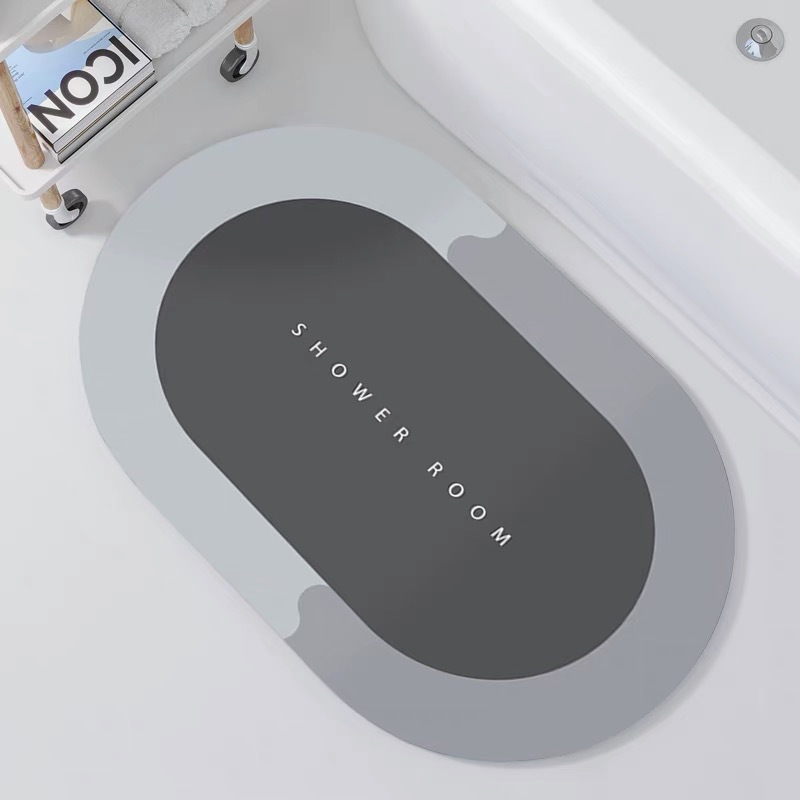Modern Green Oval Bath Mat 3