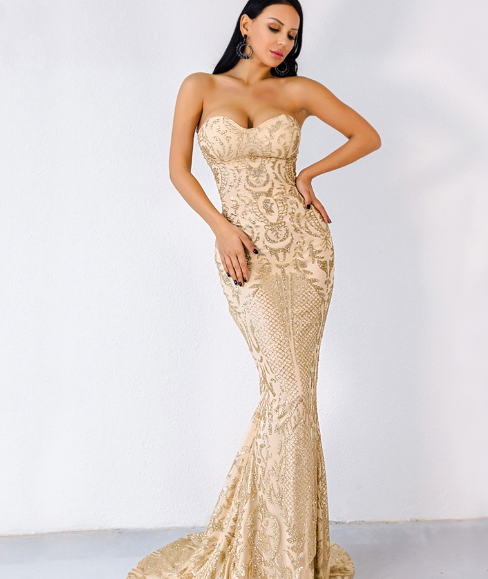 Elegant Evening Dress - Back View