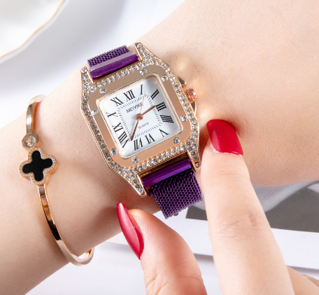 Square Crystal Watch - Blue