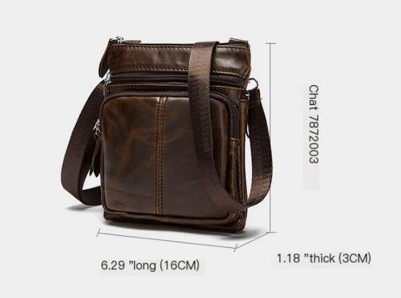 Genuine Leather Shoulder Bag Yellow Brown