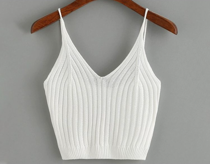 Knitted Tank Top in Beige
