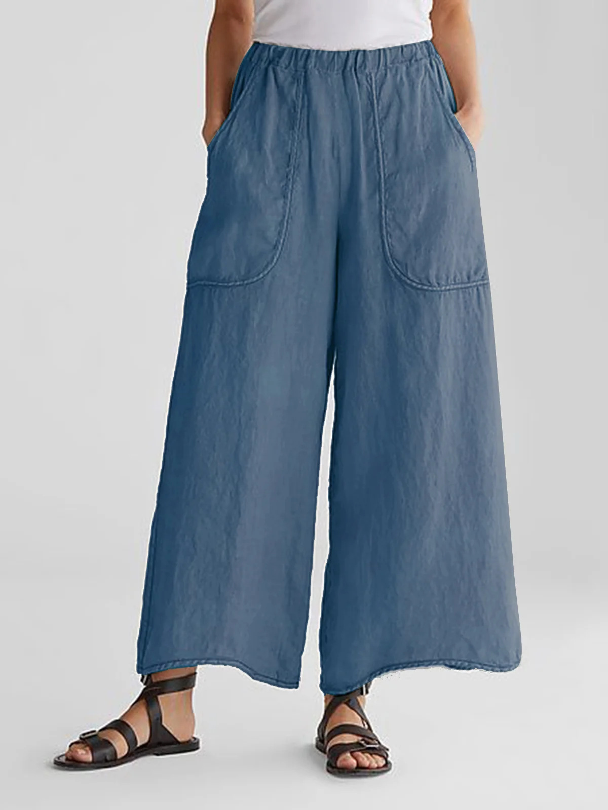 Cotton and Linen Wide Leg Pants 4