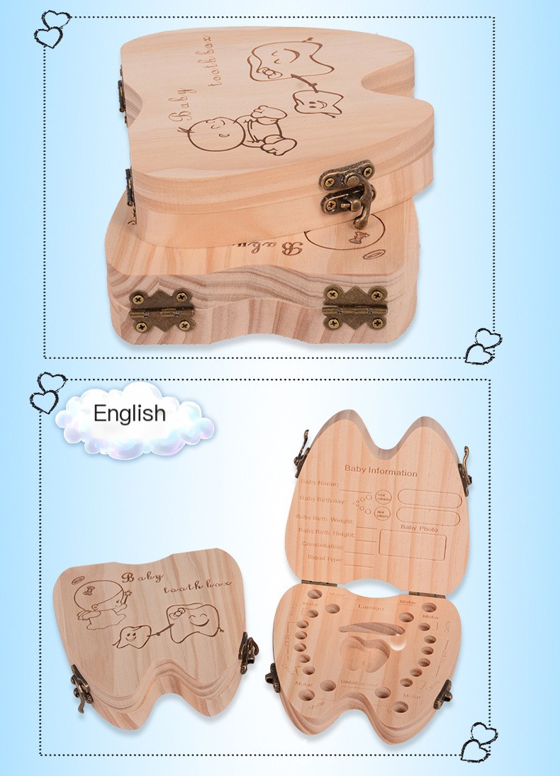 Wooden Milk Tooth Storage Box Image 2