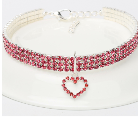Heart-Shaped Pet Necklace White