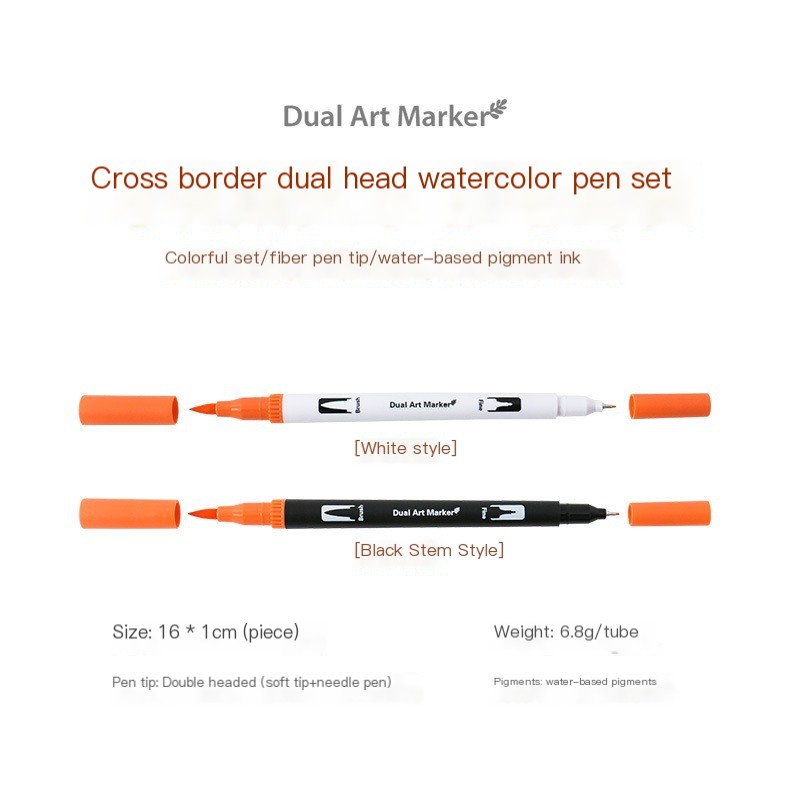 Double-ended watercolor markers