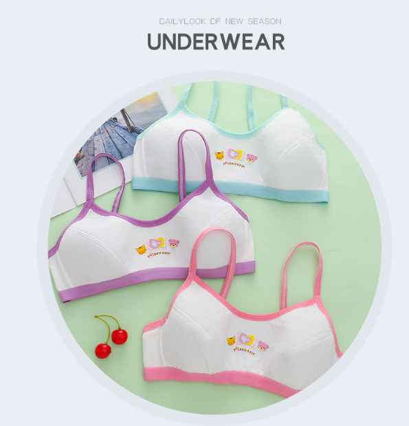 Girls Cartoon Animals Graphic Bra 3