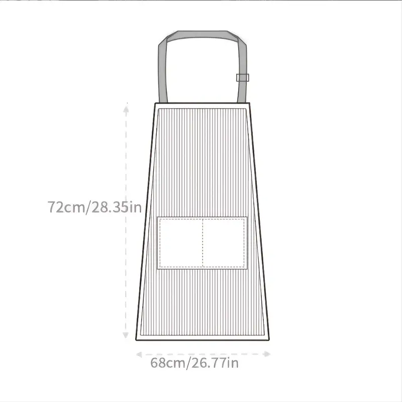 1 x Machine Washable Cotton Linen Adjustable Kitchen Apron with 2 Pockets image