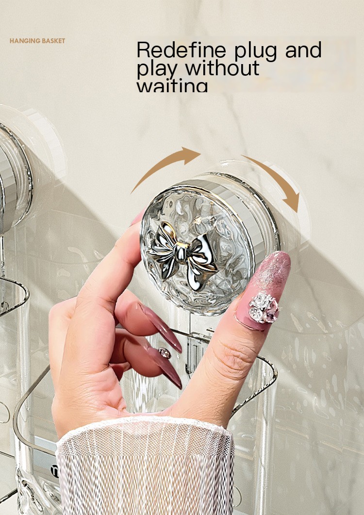 Glacier Pattern Suction Cup Hanging Basket