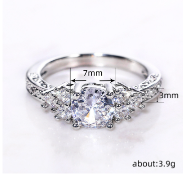 Geometric Zircon Ring