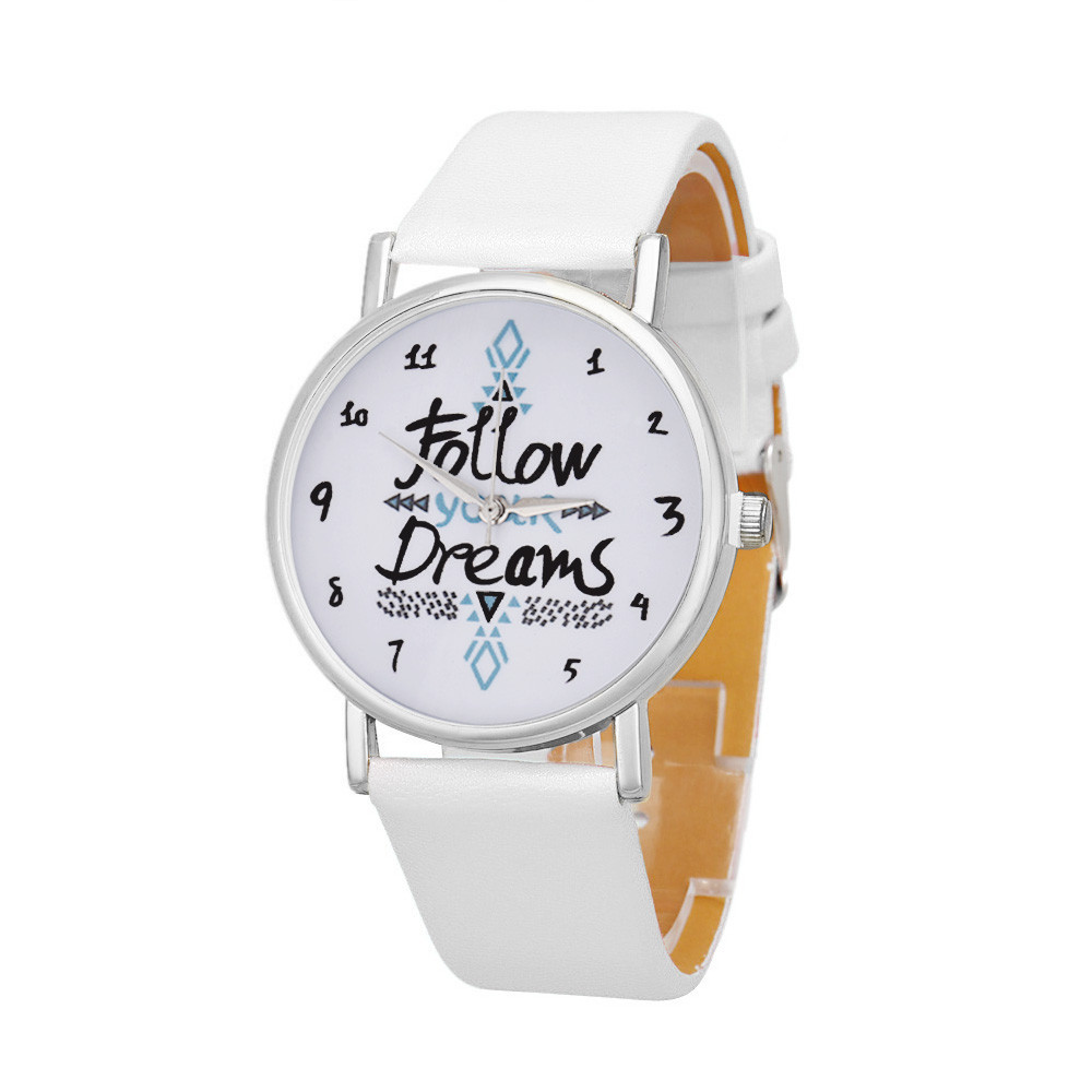 Men's leather belt watch - Beige color