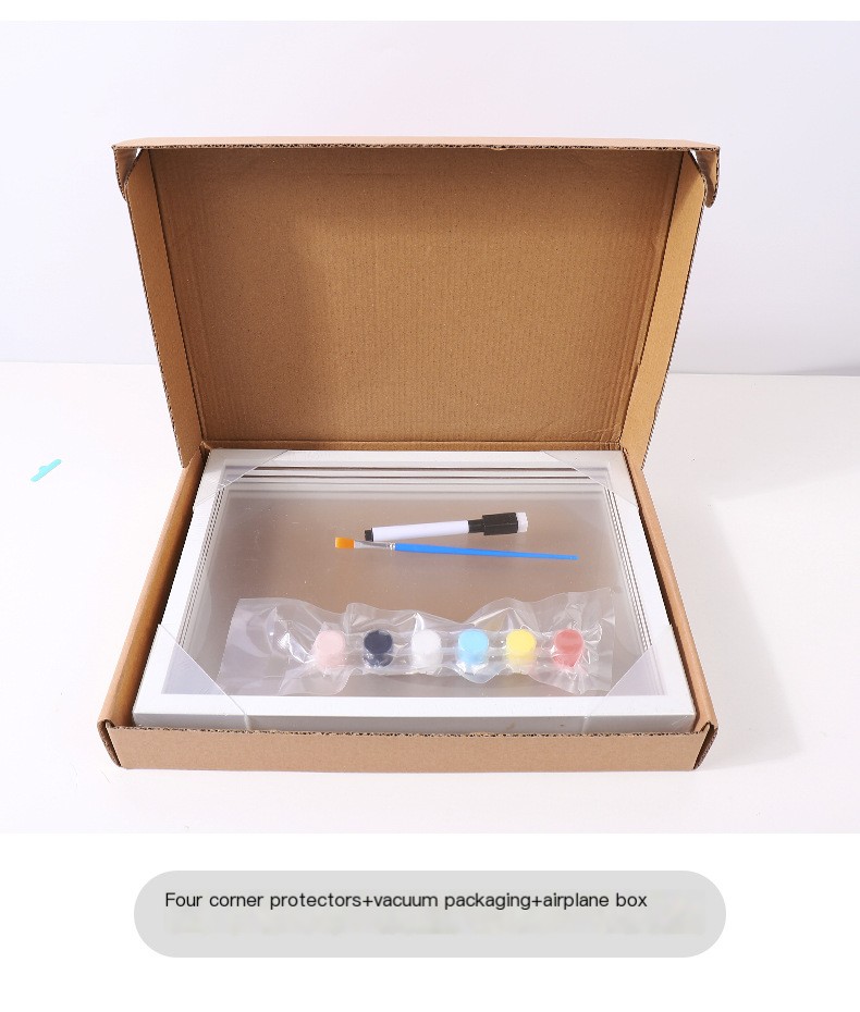 Pet DIY photo frame colourful graffiti hand and foot prints memorial photo frame can be hung or displayed