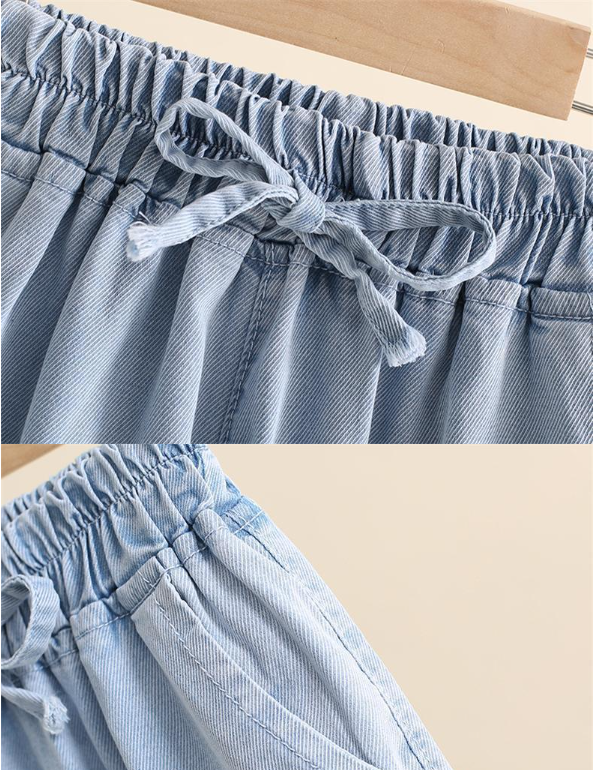 Cherry Cotton Denim Shorts Front View