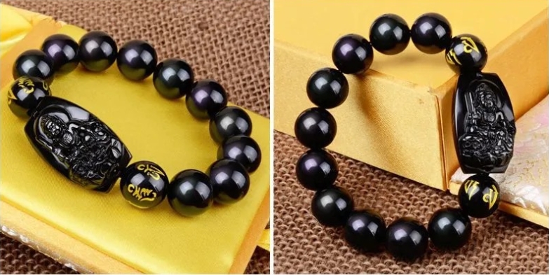 Obsidian Buddha Bracelet 5