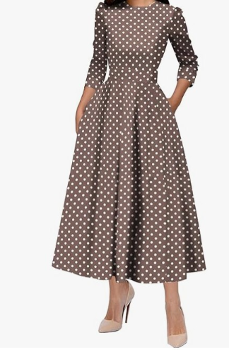 Polka Dot Long Sleeve Dress 6