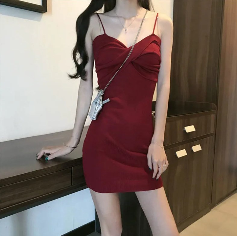 Wrinkled Dress in Pink