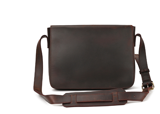 Vintage Leather Crossbody Business Briefcase Image 2