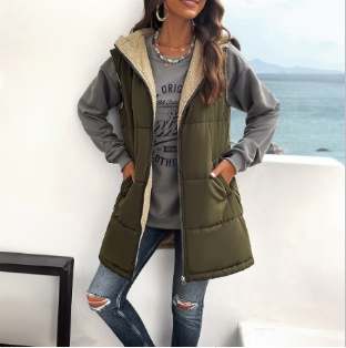 Women's Hooded Cotton Jacket with Pockets image